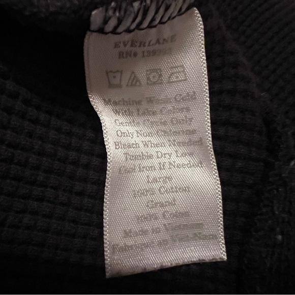 Everlane Waffle Knit Thermal Black Size Large - Picture 10 of 10